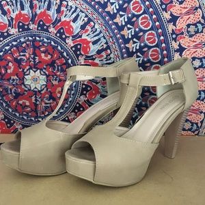 Nude Peep Toe Heels